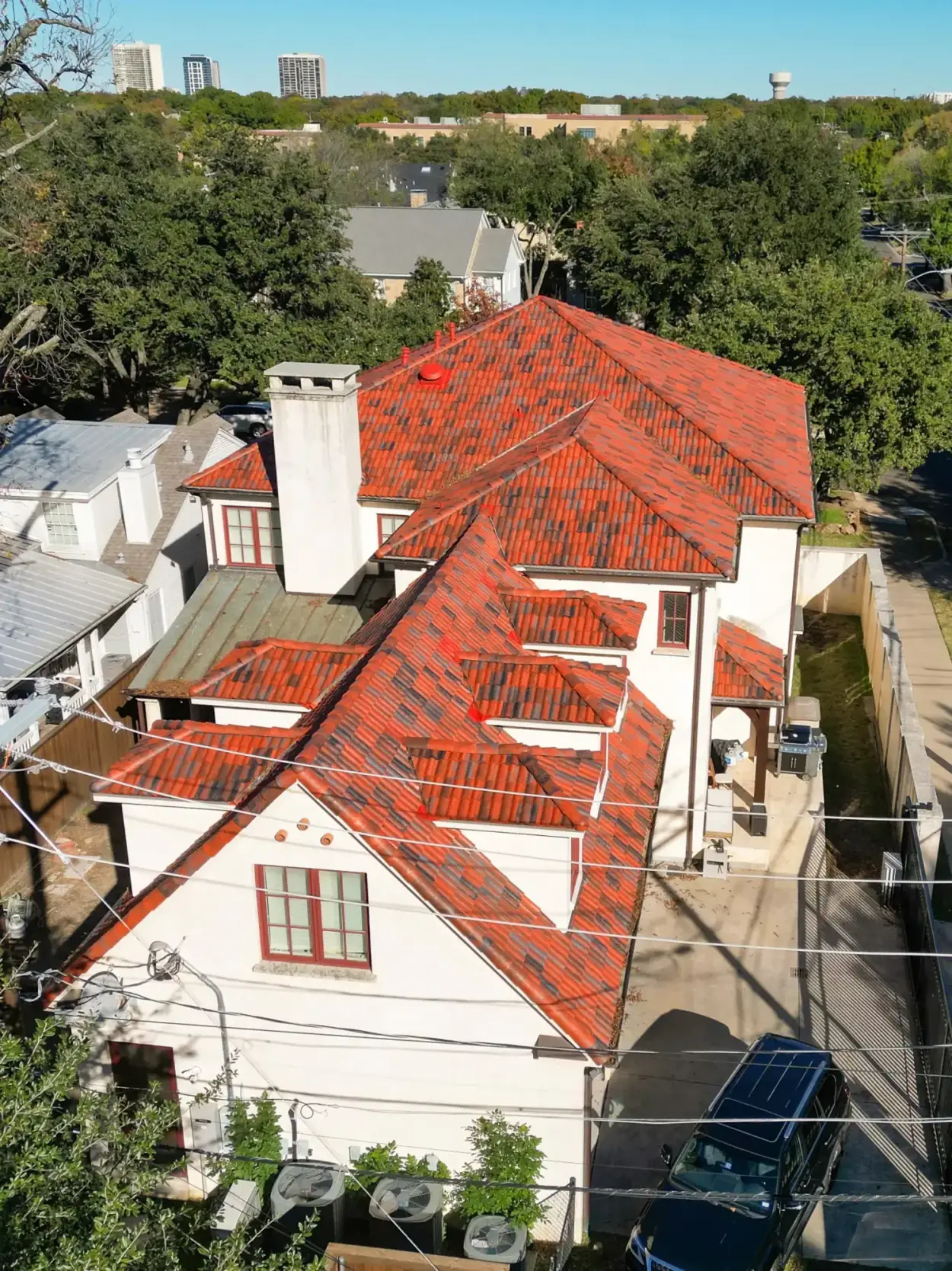 Clay tile roof replacement on a University Park home